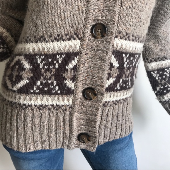 St. John Bay M Alpaca Blend Knit Cardigan Sweater Faux Fur Hoodie Button Down - Picture 6 of 14